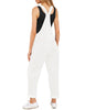 Brilliant White Women's Casual Stretch Denim Bib Overalls Pants Pocketed Jeans Jumpsuits