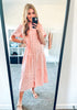 Gossamer Pink Women's Button Down Casual Babydoll Vacation Denim Long Dresses