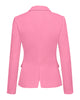 Womens Notched Lapel Pockets Button Work Office Blazer Jacket Suit