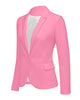 Womens Notched Lapel Pockets Button Work Office Blazer Jacket Suit