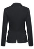 Back view of black back-slit notched lapel blazer's 3D image