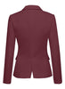 Womens Notched Lapel Pockets Button Work Office Blazer Jacket Suit