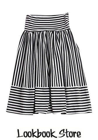 Striped Midi Skirt