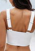 White Women's Swimwear Tops Padded Knot Twist One Piece Swimsuit Adjustable Strap Tankini Tops