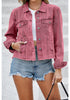 Brick Red Acid Washed Denim Jeans Jacket