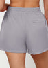 Light Gray Women's Casual Lightweight Athletic Pocket Drawstring Shorts High Rise Sports Short