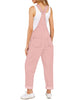 Pink Women's Casual Stretch Denim Bib Overalls Pants Pocketed Jeans Jumpsuits